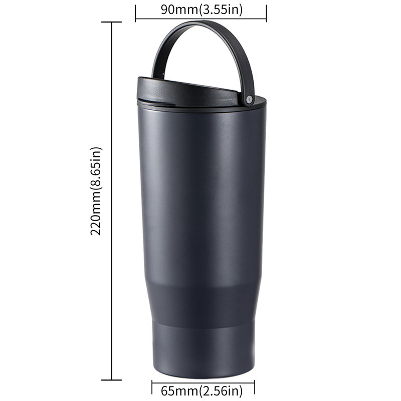  Tasse de voyage en céramique 17 oz Asvel | Pas de goût métallique, Noir