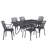 Laux 6 - Person Metal Patio Dining Set with Rectangular Table-1780801926