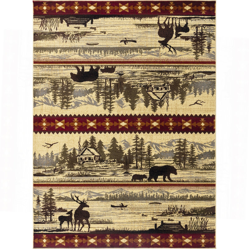Multi Lodge Area Rug, Rectangle 7'10" x 10'3"