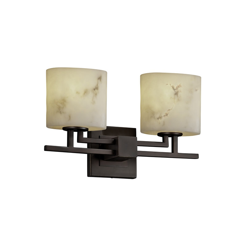 Éclairage pour meuble-lavabo 2 lumières Aleynah, Noir mat