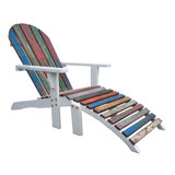 Recycled Boats Adirondack Chair with Footstool