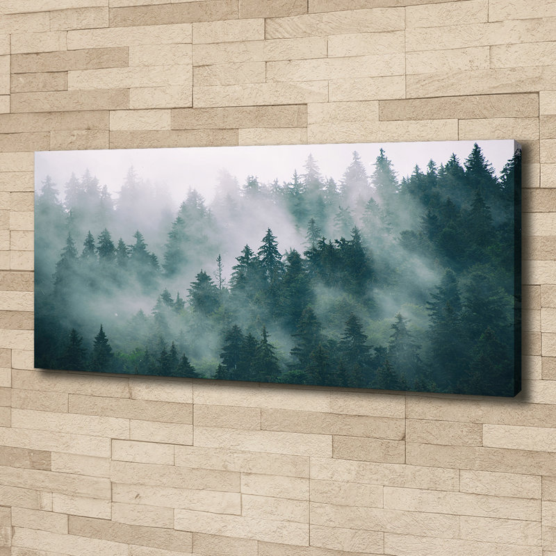 Fog Over The Forest - No Frame Print on Canvas