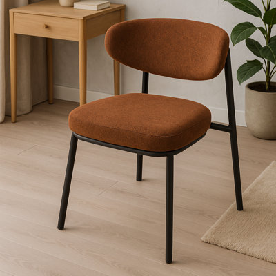 48cm H Polyester Blend Upholstered Metal Side Chair
