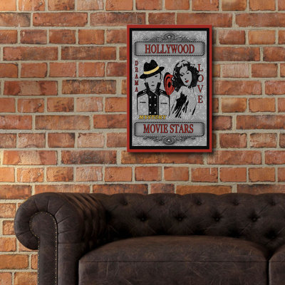«Movie Stars Movie» par Jean Plout, art mural en verre acrylique, 16 po x 24 po