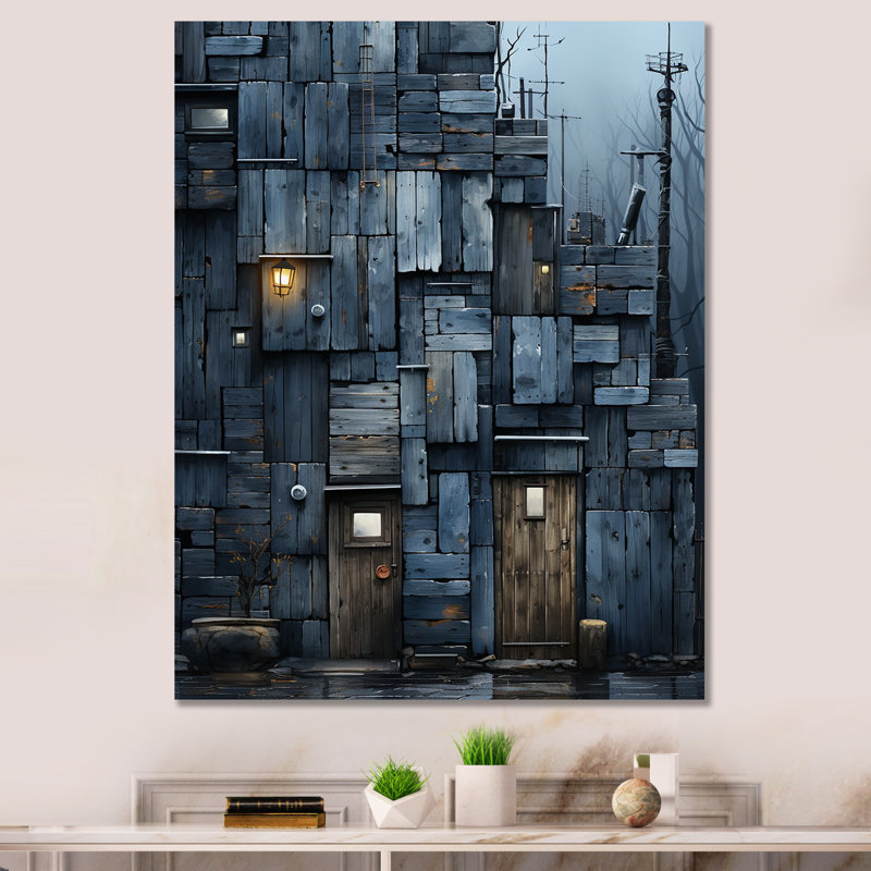 Cubsism Tile Elegance - Art mural abstrait, Toile tendue, H 20 po x l 12 po x P 1 po