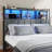 Upholstered Headboard for King Size Bed with Storage, Headboards with Outlets, USB Ports and LED Lights, King Size Headboard Only, Height Adjustable, Sturdy and Stable Headboard, Grey-736405233