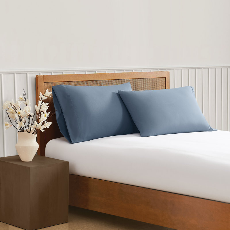 2 Piece Guest Room Pillowcase Case Pack, Blue, Queen Pillowcase Case Pack
