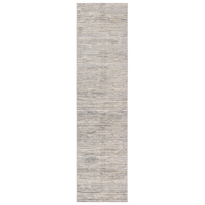 Tapis rayé gris / bleu clair Maranto