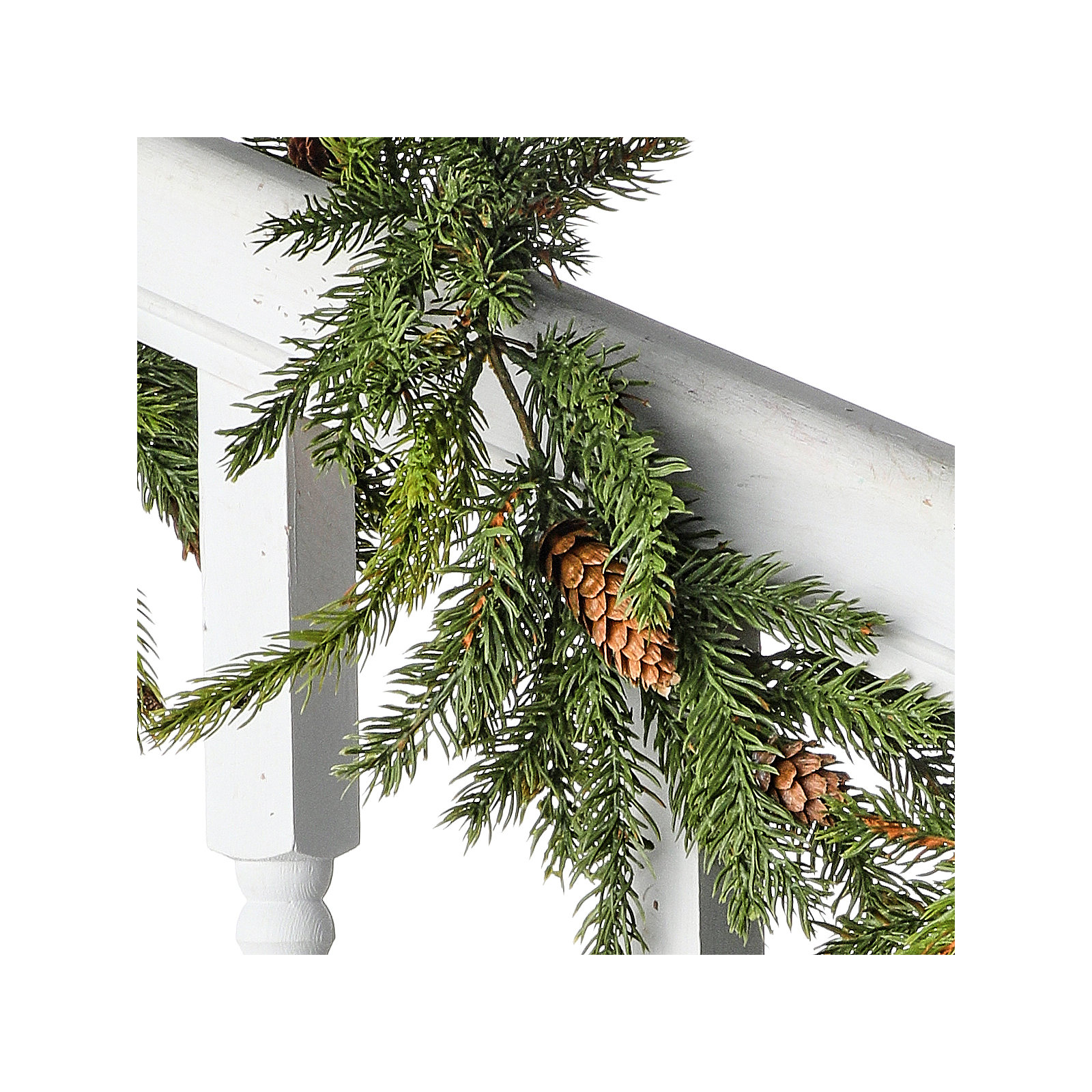 6' Plastic White Spruce, Cone Garlans