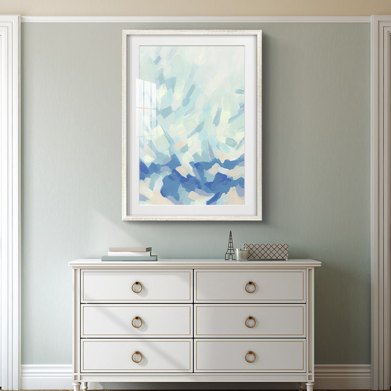 «Mosaic Sky II», reproduction encadrée, H 25,5 po x l 17,5 po, Blanc
