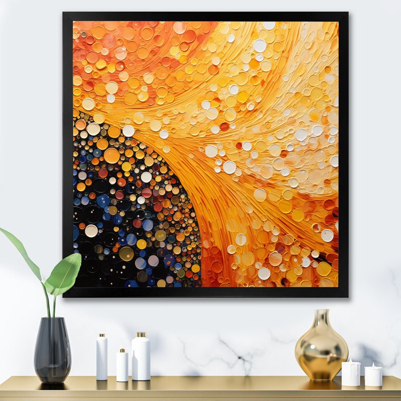 " Fiery Fusion IV ", 24" H x 24" W x 1" D, Black Picture Framed