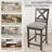 Fabiola 25'' X-Back Solid Wood Fabric Upholstered Bar & Counter Stool with Footrest-1456293043
