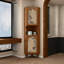 Armoire de rangement 70,87 "triangulaire en bois massif brun