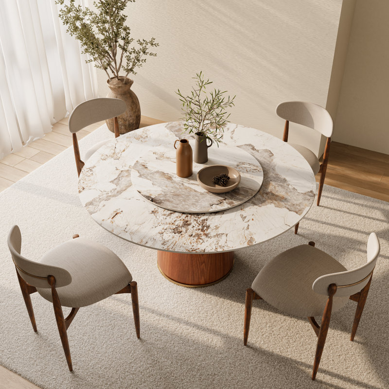 Table de salle à manger Bobrow, H 29,52 po x L 53,15 po x l 53,15 po, Pandora / bois, Brun