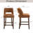 Bisto Upholstered Counter Height Bar Stool with Solid Wood legs-228284859