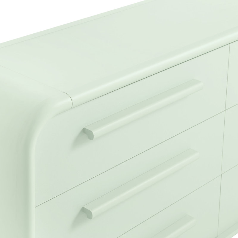 Commode courbée à 6 tiroirs Bellamy, Sauge