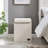 Collapsible Folding Corduroy Low Profile Laundry Hamper Toy Storage-1364900376