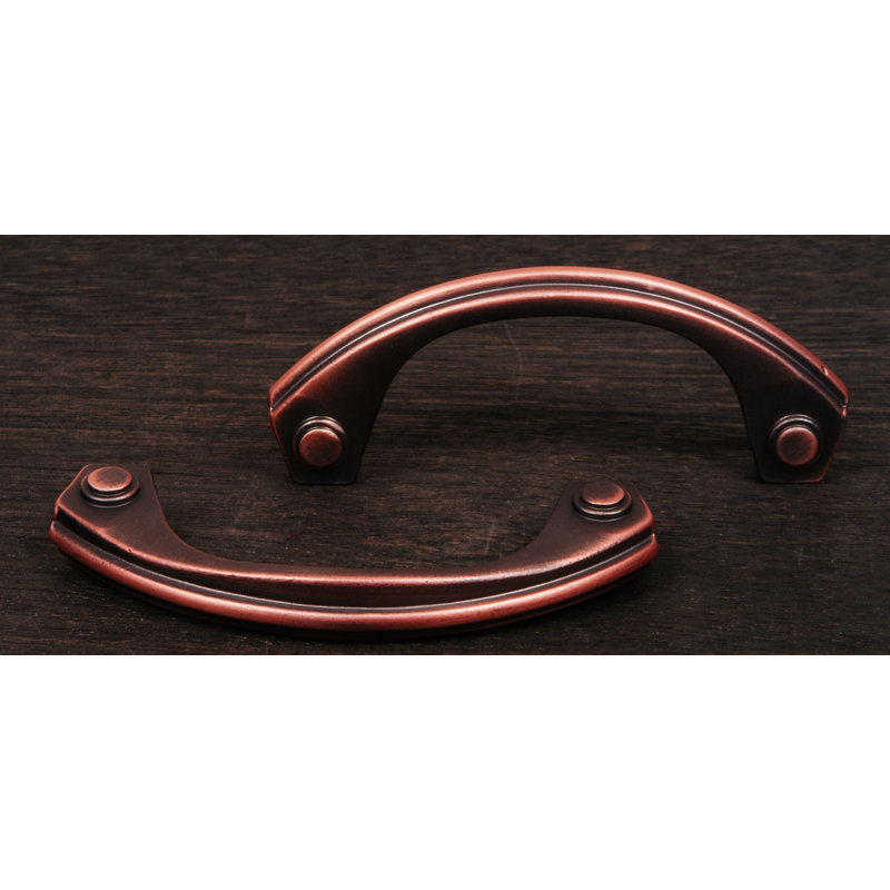 3" Centre to Centre Plain Bow Pull CP Series, Distressed Copper