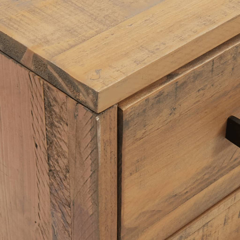 Addylan 40cm W Solid Wood Bedside Table, Brown