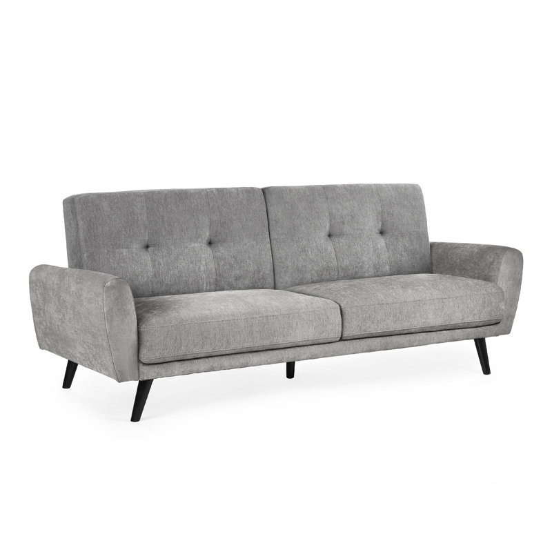 Bostrom Full / Double 221cm Upholstered Convertible Sofa, Grey, Velvet