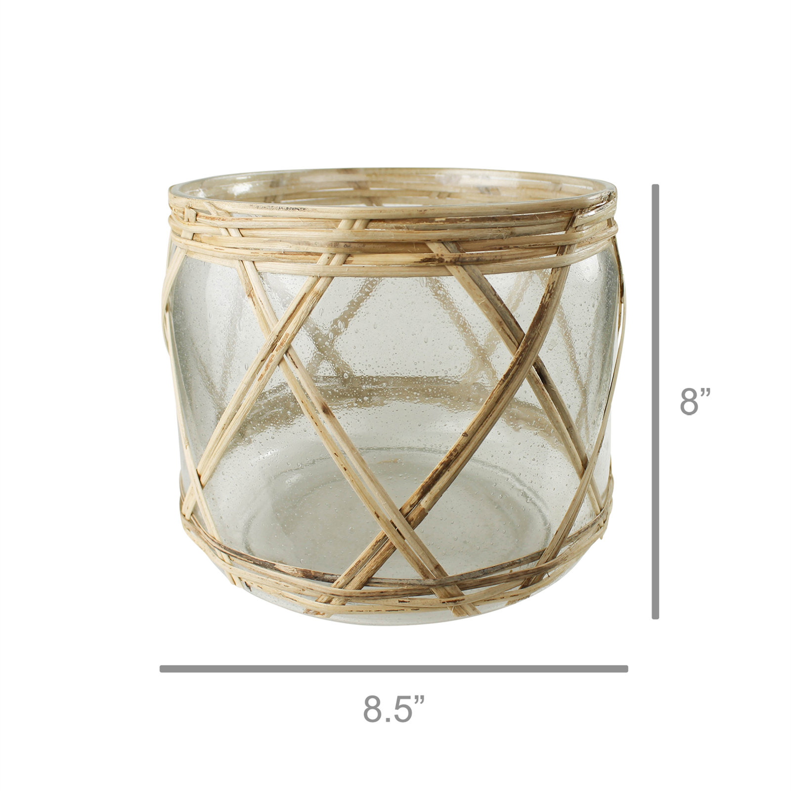 Hurricane Candle Holder, 8" H x 8.5" W x 8.5" D