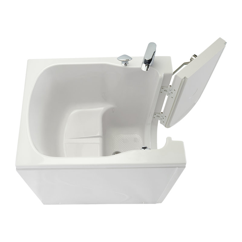 Ella Front Entry 32"x40" Acrylic Soaking Walk-In-Bathtub, Right Outward Swing Door, 2 Piece Fast Fill Faucet, 2" Drain