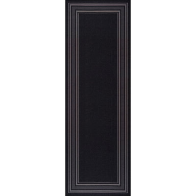 Raceland Black Non-Slip Area Rug