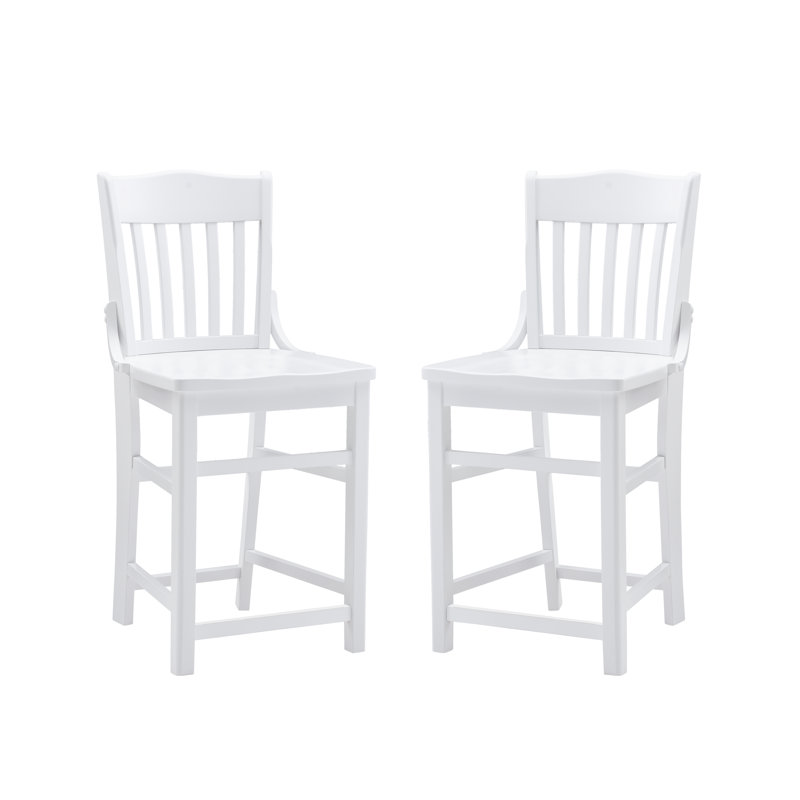 Tabouret de comptoir Frimmy Jace, Blanc, Tabouret de comptoir (siège d’une hauteur de 24