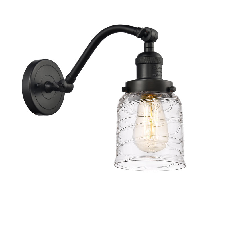 Applique murale 1 lumière 5 po Bell, Bronze frotté à l'huile, Ampoule à DEL rétro de 6 watts, Grainé