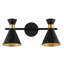 Luminaire sur rail DEL rétro contemporain en fer 18,25 po Jacobien, noir / or