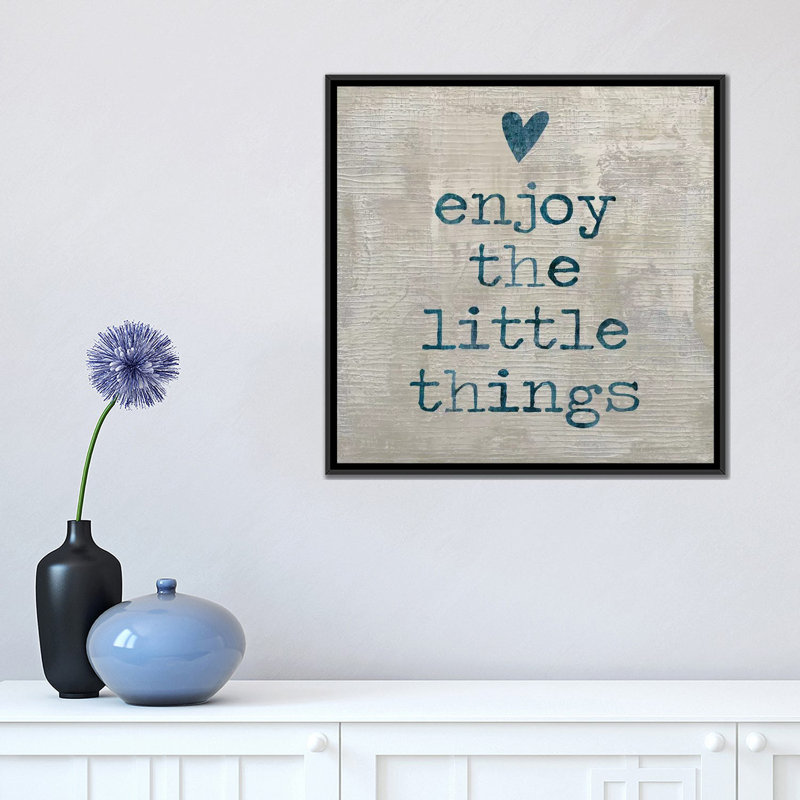 « adore the little things i », impression sur toile, H 18 po x l 18 po x P 1,5 po, Toile avec cadre noir, Pas de tapis