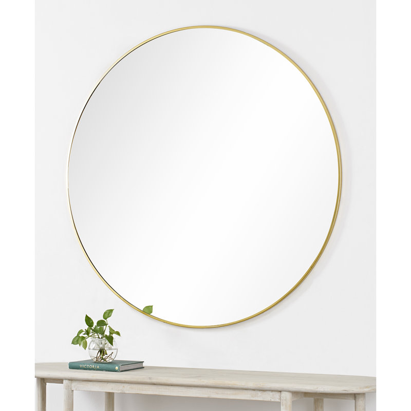 Germien Metal Flat Wall Mirror, Gold