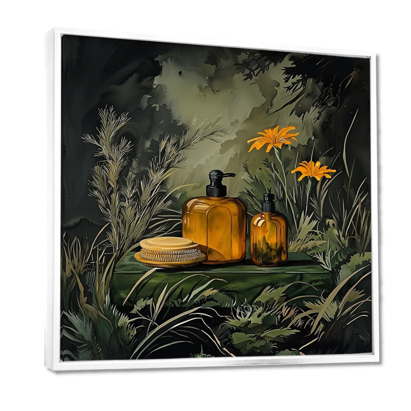 Articles de toilette orange dans la salle de bain Provence II, H 36 po x l 36 po, Blanc