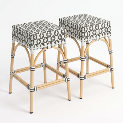 Tabourets de bar en polyuréthane tissé Coastal
