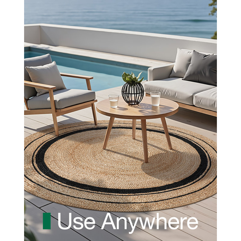 Tapis tressé à la main Natural Jute, 71 po x 71 po