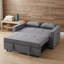 Canapé-lit gris convertible avec causeuse, canapé-lit escamotable 3 en 1 avec dossier réglable, tissu respirant, ensemble 2 pièces pour petits espaces