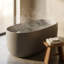 Baignoire de trempage autoportante 51 po, résine de pierre, trempage profond ergonomique, bonde escamotable