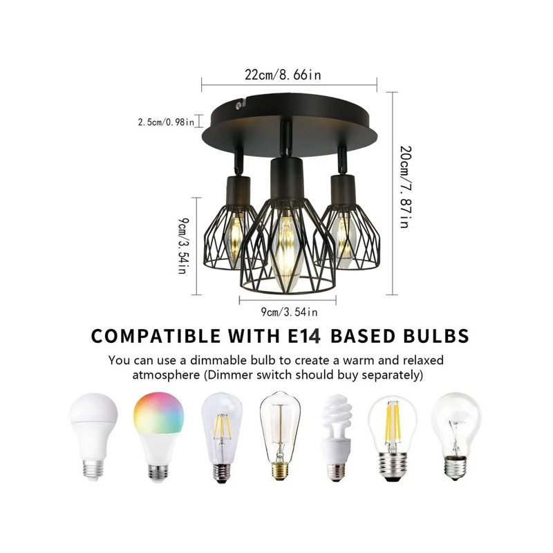 Bringfried 3-Light 22cm Semi Flush Mount