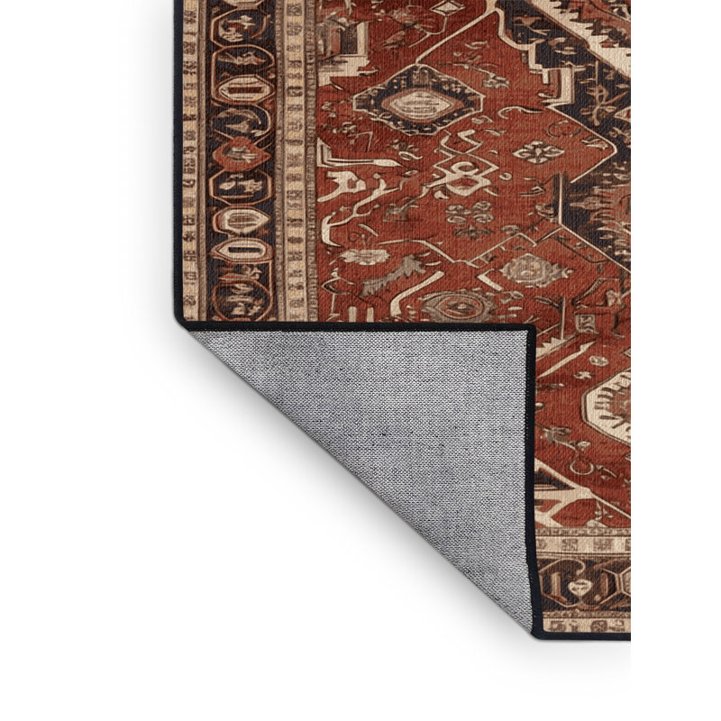 Tapis brun lavable à la machine, Carré 3 pi