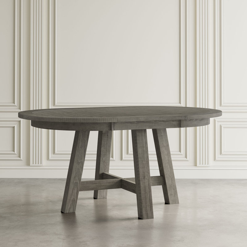 Verdonna 54 " Extendable Pine Round and Oval Solid Wood Top with Solid Wood Base Dining Table, 36"