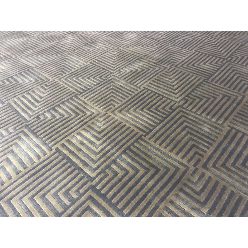 Tapis vert noué à la main de haute qualité