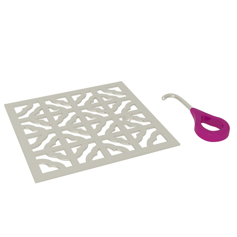 Petal Decorative Drain Cover, Polished Nickel
