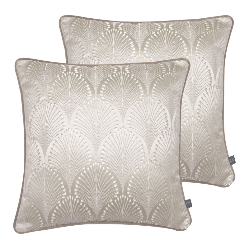 Geometric Square Cushion, Grey, Feathers