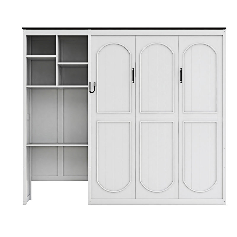 Lit escamotable avec bureau intégré, Blanc