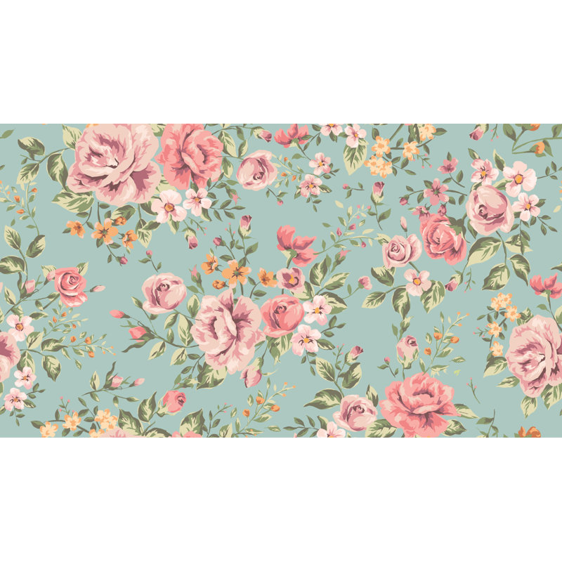Rouleau de papier peint adhésif et adhésif 8,17 pi x l 175 po à fleurs amovibles Kinley