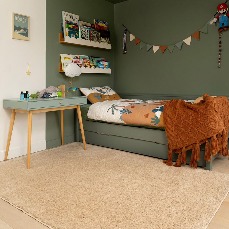 Solid Colour Machine Tufted Shag Area Rug, 80cm x 150cm