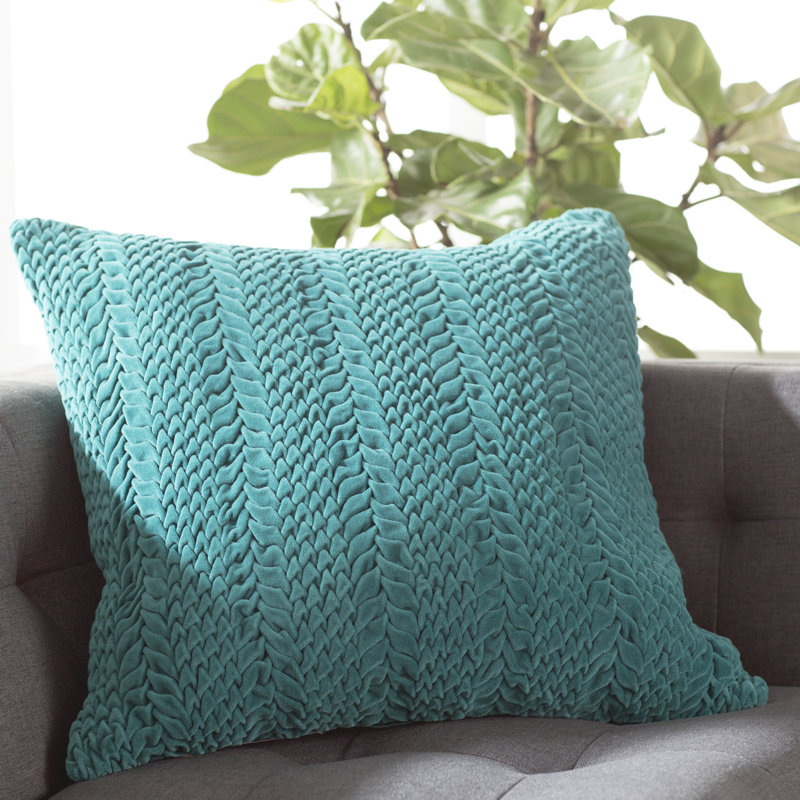 Alannis Cotton Throw Pillow, Polyester, Aubergine, 18" H x 18" W