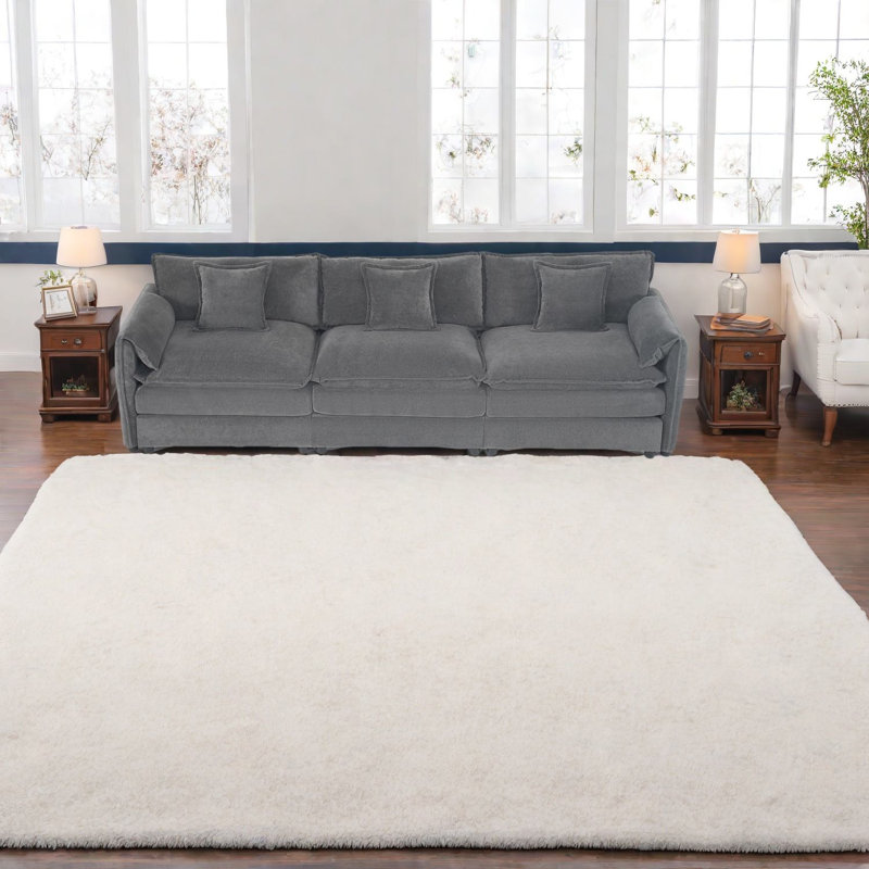 Grand canapé en chenille, canapé moderne à assise profonde, canapé modulaire gris pour le salon