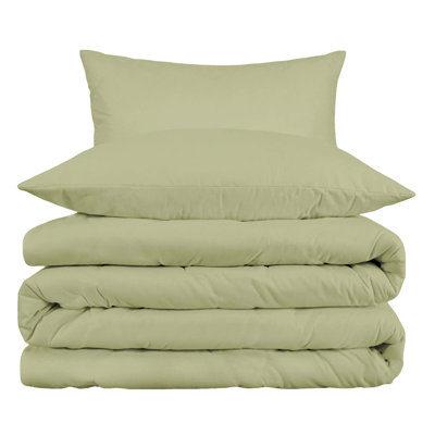 Arling Certified Egyptian Cotton Modern Solid 3 Piece Duvet Cover Set