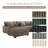 5 - Piece Upholstered Light Brown Faux Rabbit Fur Flannel Modular Sectional Sofa with Throw Pillows & Removable Ottomans-29723052
